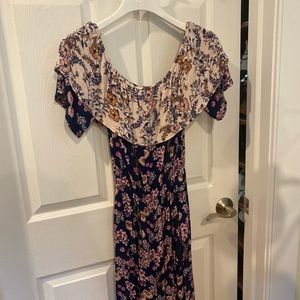 Off shoulder floral jumper